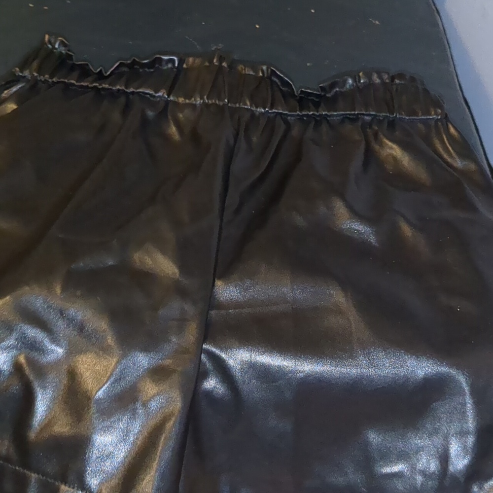 Faux leather shorts